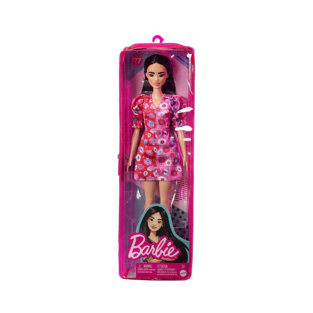 Barbie Fashionista Doll - Pink/Red Flower Dress, product image 5