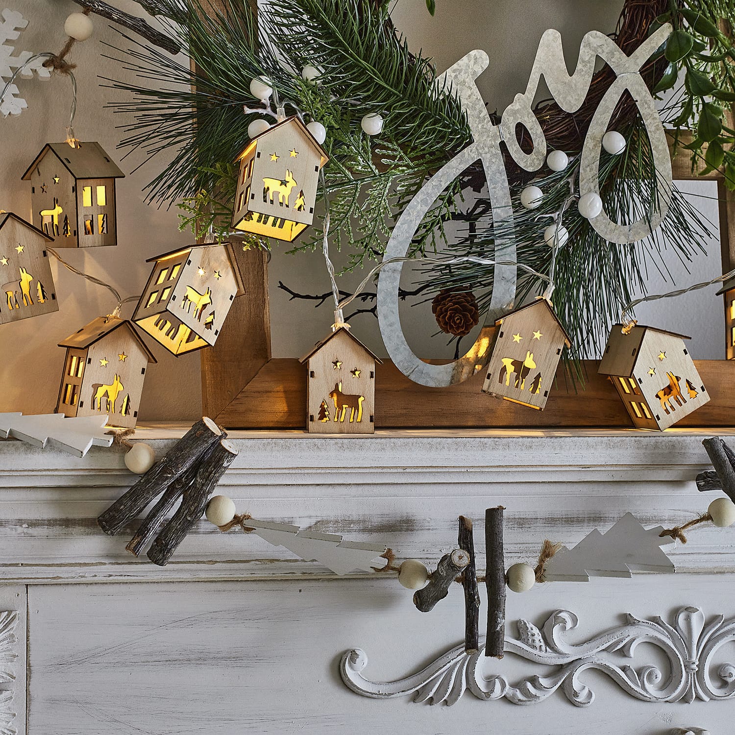 Festive Feeling 10 Warm White LED House String Lights, product image 2